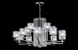 NICOLAS SP-PL10+5 NICKEL/WHITE Crystal Lux Nicolas подвесная люстра с цилиндрическими плафонами в хромовом оформлении