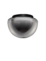 Smokey Gray Glass Matt Black Metal LED E27 1x12Watt 100-240Volt IP20 Bulb Excluded D:31.5 H:22 cm