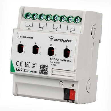 025661 INTELLIGENT Релейный модуль KNX-704-SW 16-DIN Arlight (BUS, 4x 16A)