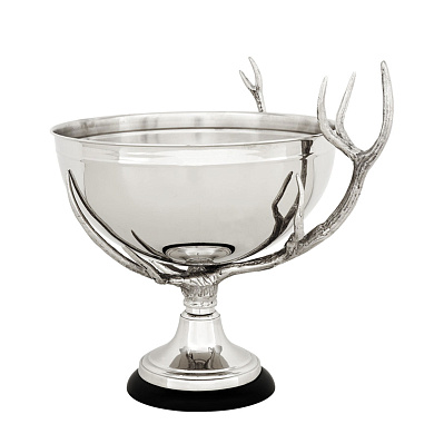 109169 Bowl Barford on base nickel finish лоток Eichholtz