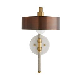 Бра Arteriors Aaron, латунь, кремовая кожа и белый мрамор