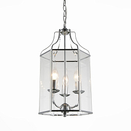 SL228.103.03 ST-Luce Terso подвесной светильник с прозрачным купольным корпусом и свечевидными лампами