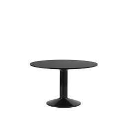 Muuto Midst Обеденный стол Ø120 см, черный линолеум / черный MITAB120R0401
