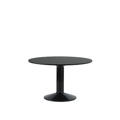 Muuto Midst Обеденный стол Ø120 см, черный линолеум / черный MITAB120R0401