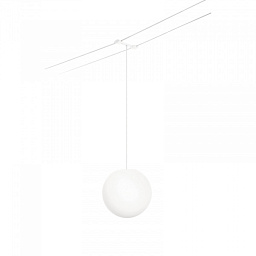 12142 Linea Light Group Oh подвесной дизайнерский светильник с белым сферическим плафоном на тросе Tensee o Wire