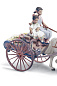 1001784 Lladro Black Legacy фарфоровая композиция с повозкой и лошадьми — фото 1
