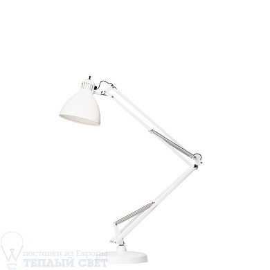 настольная лампа с белым плафоном и регулируемым механизмом