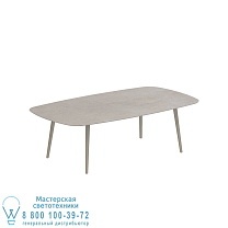 НИЗКИЙ ОБЕДЕННЫЙ СТОЛ STYLETTO 220x120CM, АЛЮМИНИЕВЫЕ НОЖКИ, ПЕСОЧНАЯ КЕРАМИЧЕСКАЯ СТОЛЕШНИЦА CEMENTO LUMINOSO Royal Botania