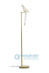 8718282298290 Moooi Perch напольный торшер с фигурным элементом птицы на золотистой стойке