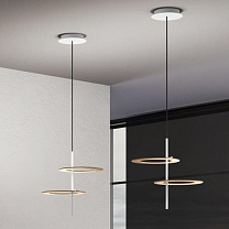 HULAHOOP SOSPENSIONE 50W 3000K BIANCO- OTTONE SATINATO