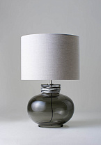 Charcoal with Bodu Silver collar shown with 16 Tall Cylinder in Natural Linen with Cream Card lining