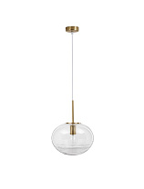 Clear Glass Brass Gold Metal White Cord LED E27 1x12 Watt 100-240 Volt IP20 Bulb Excluded D: 28 H: 190 cm