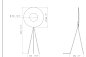 Торшер Iris Floor Tripod 80 DCW éditions, белый диск, чёрная тренога IRIS F TRIPOD 80 2700K — фото 3