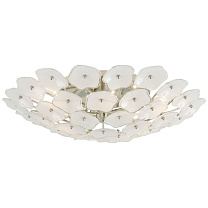 Leighton Large Flush Mount полированный никель с кремовым тонированным стеклом