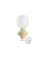 Yellow Ceramic Opal Glass Matt White Metal Base LED E14 1x5Watt 220-240Volt IP20 Bulb Excluded D:19 W:15 H:37 cm
