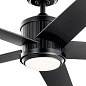 56" Brahm Fan Satin Black люстра-вентилятор 300044SBK Kichler — фото 2