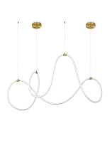 Triac Dimmable Brass Gold Metal & Fiber Braided Silicone Tube LED 71 Watt 220-240 Volt 4216Lm 3000K IP20 L : 150 W: 60 H: 120 cm Cord Length: 300 cm