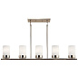 Ciona 43" 5 Light Linear Chandelier with Round Ribbed Glass Polished Nickel люстра 52430PN Kichler — фото 1