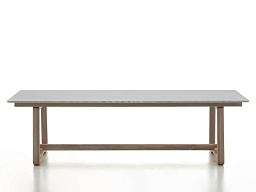 Gervasoni Outdoor Прямоугольный садовый стол со столешницей из каррарского мрамора Gervasoni