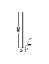 Matt Black Aluminium & Steel LED 30Watt 220-240Volt 1202Lm IP20 3000K Switch On/Off Cable Length:190 cm L:24 W:24 H:182 cm