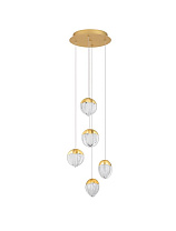 Triac Dimmable Gold Aluminium & Cloud Glass LED 25Watt 220-240Volt 1878Lm IP20 3000K D:33 H:180 cm