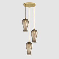 Lantern Light Petite - Bronze, 3 Drop Cluster латунь