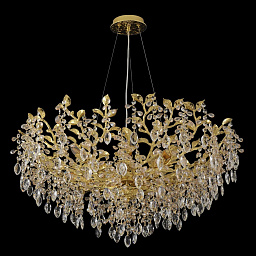 EDEN SP10 GOLD Crystal Lux Eden подвесная люстра с множеством хрустальных подвесок и золотистой рамой
