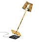 LD0340DFO Zafferano Настольная лампа на батарейках POLDINA TAVOLO PRO IP20, черная, сусальное золото, регулировка яркости — фото 1