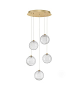 Triac Dimmable Clear Structured Glass Brass Gold Metal LED 20Watt 220-240Volt 1454Lm IP20 3000K D:44.5 H:150 cm