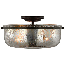 CHC4269AI-MG Visual Comfort Lorford накладной потолочный светильник с круглой чашей из антикварного ртутного стекла