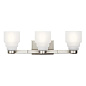 Vionnet 24" 3 Light Vanity Light with Satin Etched Glass Brushed Nickel настенный светильник 55012NI Kichler — фото 3
