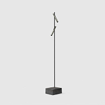 esprit double floor black, brushed silver lamphead, natural steel blue base