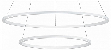 подвесная люстра с двойным кольцом и LED подсветкой белого цвета