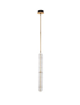Triac Dimmable Antique Brass Metal & Structured Glass LED 20Watt 220-240Volt 1200Lm IP20 3000K D:10 H:132/173 cm