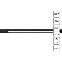 A7285PL-1BK Arte Lamp OPTIMA магнитный трековый светильник с удлинённым корпусом для магнитного трека 48V