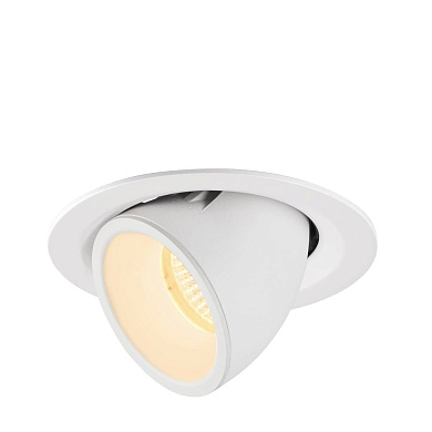 встраиваемый потолочный светильник белого цвета с поворотной LED-линзой