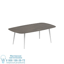 STYLETTO СТАНДАРТНЫЙ ОБЕДЕННЫЙ СТОЛ 220x120CM АЛЮМИНИЕВЫЕ НОЖКИ БЕЛАЯ КЕРАМИЧЕСКАЯ СТОЛЕШНИЦА TERRA MARRONE Royal Botania