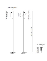 TUBE 180-1L OLIVE; TUBE 180-1L CORTEN LED 4,5W 546lm 250mA 197 x 16 x 11 cm; TUBE 180-1L BLACK 3000K CRI≥90 230V VOL 0,03 m³; TUBE 180-1L WHITE