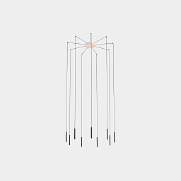 00-6664-14-60 Leds C4 Candle подвесная люстра с девятью узкими плафонами белого цвета