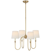 Vendome Small Chandelier полированная старая латунь с льняными абажурами