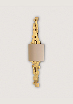 Brass shown with 6 Luca Semi Cylinder in Putty Silk with Cream Card lining