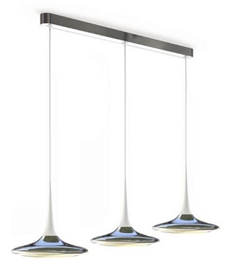 FLT1-339-01 Grau Falling leaf TRACE TRIO POLISHED/WHITE Трёхрожковый подвес