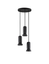 Stone Black Ceramic Shade & Sandy Black Steel Base LED GU10 3x10Watt 100-240Volt IP20 Bulb Excluded D:33 H:203 cm