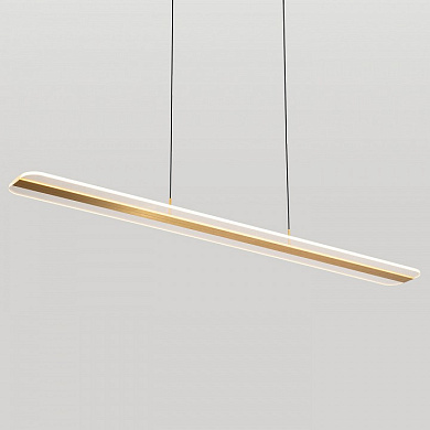 подвесной линейный светильник в золотистом корпусе