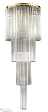 потолочный светильник с многоярусными стеклянными секциями в патинированном оформлении