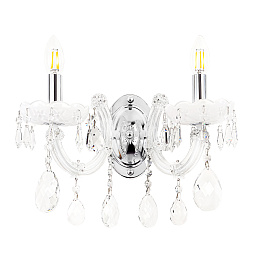 BLANCA re AP2 Crystal Lux BLANCA re настенное бра с хрустальными подвесками и двумя рожками