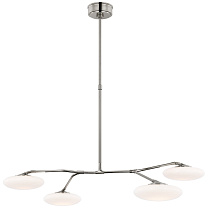 Brindille Large Four Light Chandelier полированный никель с белым стеклом