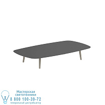 НИЗКИЙ СТОЛ STYLETTO LOUNGE 220x120CM, АЛЮМИНИЕВЫЕ НОЖКИ, ПЕСОЧНАЯ КЕРАМИЧЕСКАЯ СТОЛЕШНИЦА, ЧЕРНЫЙ Royal Botania