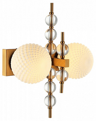 настенный бра с тремя рифлёными плафонами латунь