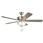 52" Basics Pro Select Fan Brushed Nickel люстра-вентилятор 330017NI Kichler — фото 1